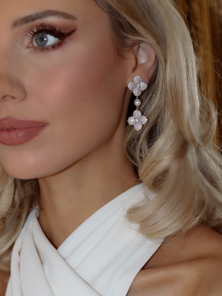Hydrangea Pearl Drop Earring