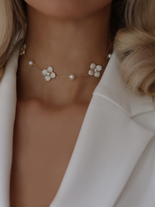 Hydrangea Pearl Choker Necklace