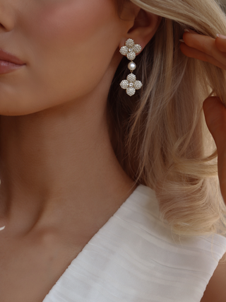 Hydrangea Pearl Drop Earring