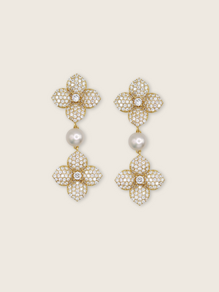 Hydrangea Pearl Drop Earring