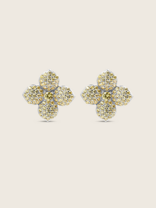 Hydrangea Stud Earrings - Lemon Drop