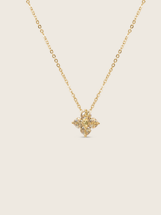 Mini Crystal Hydrangea Necklace - Lemon Drop