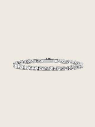Nova tennis bracelet premium white gold plated brass with continuous cubic zirconia stones classic jewellery design