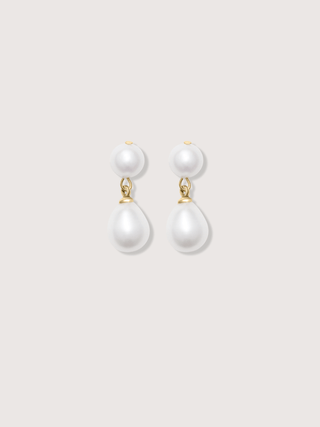 Blair Double-Pearl Drop Earrings