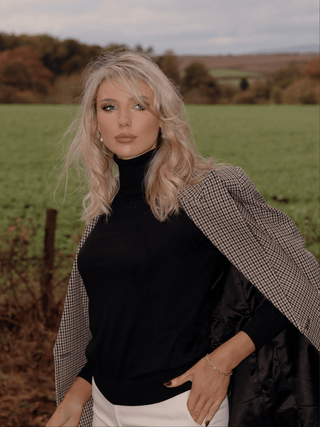 Edith Roll Neck Jumper - Navy