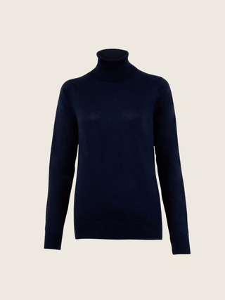 Edith Roll Neck Jumper - Navy