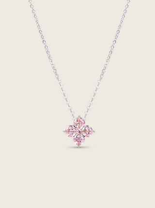 Crystal Hydrangea Necklace - Blush