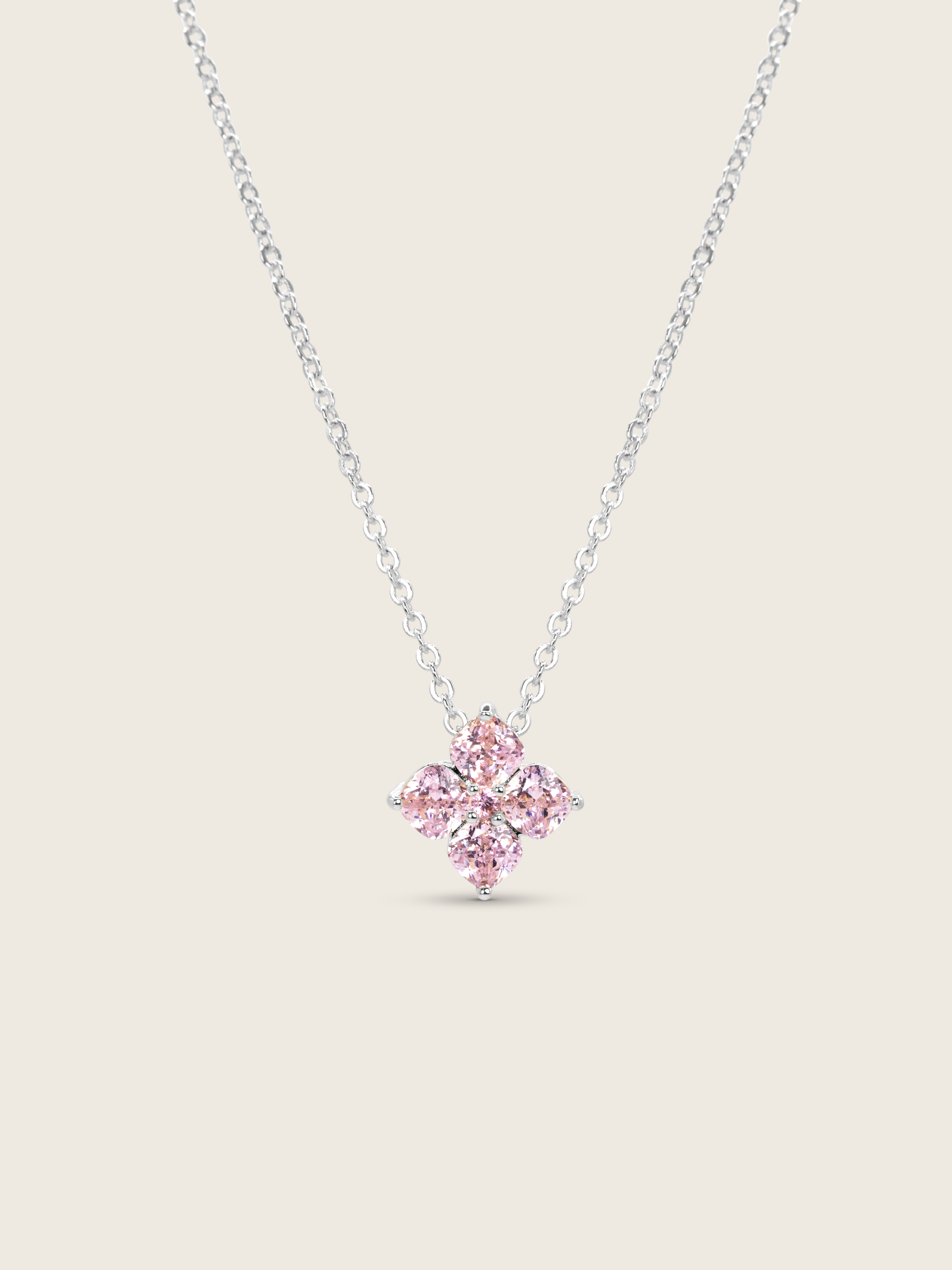 Crystal Hydrangea Necklace - Blush