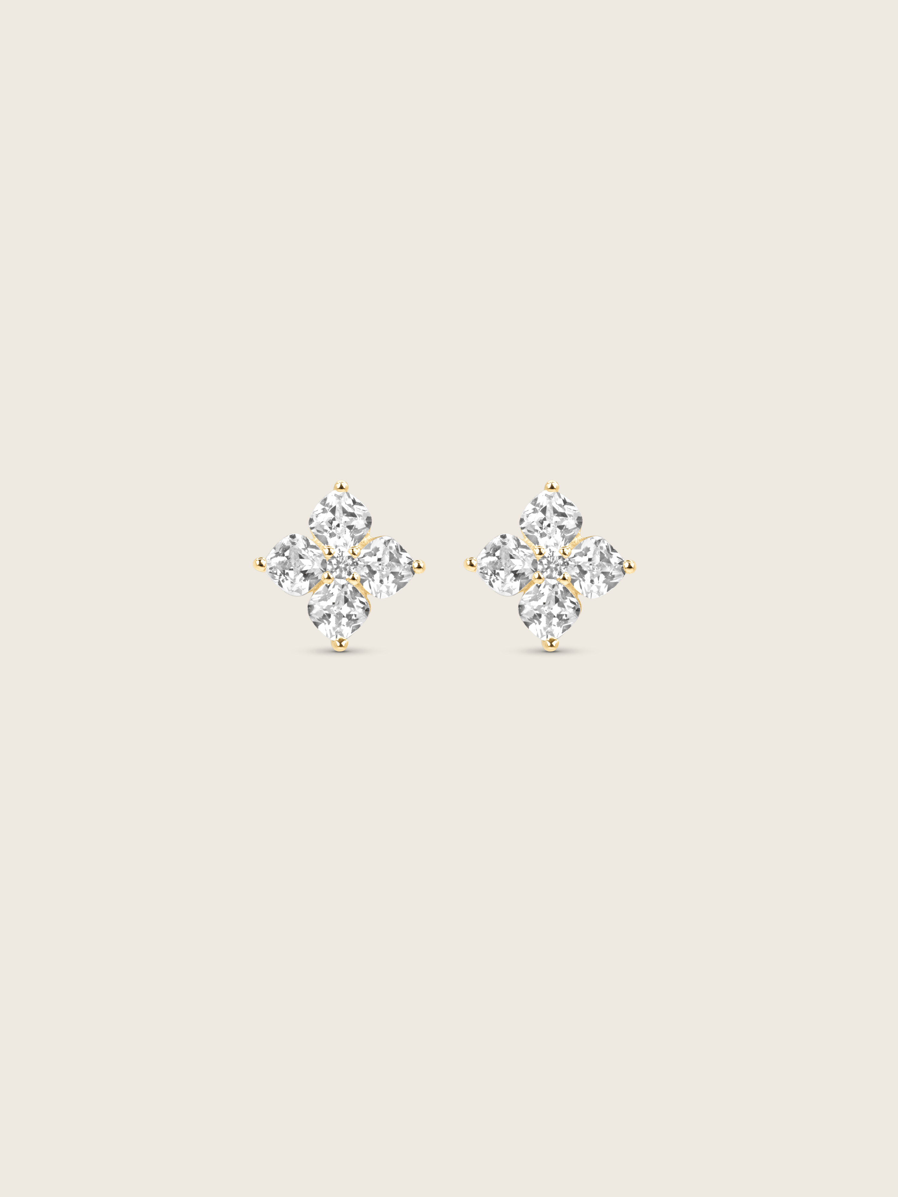 Petite Crystal Hydrangea Stud Earrings