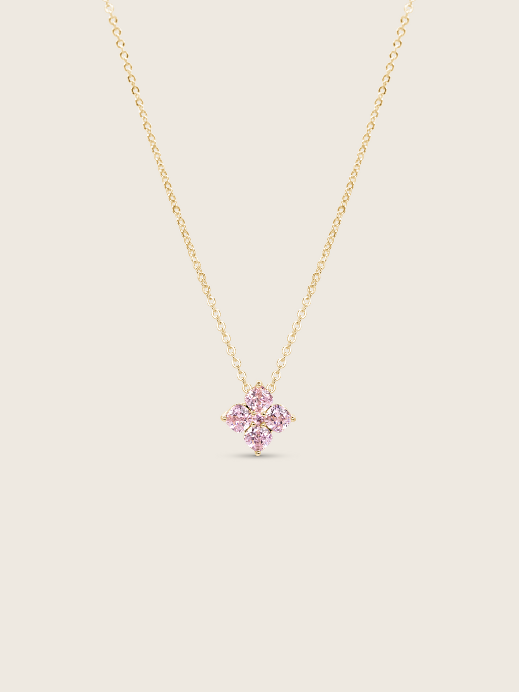 Mini Crystal Hydrangea Necklace - Blush