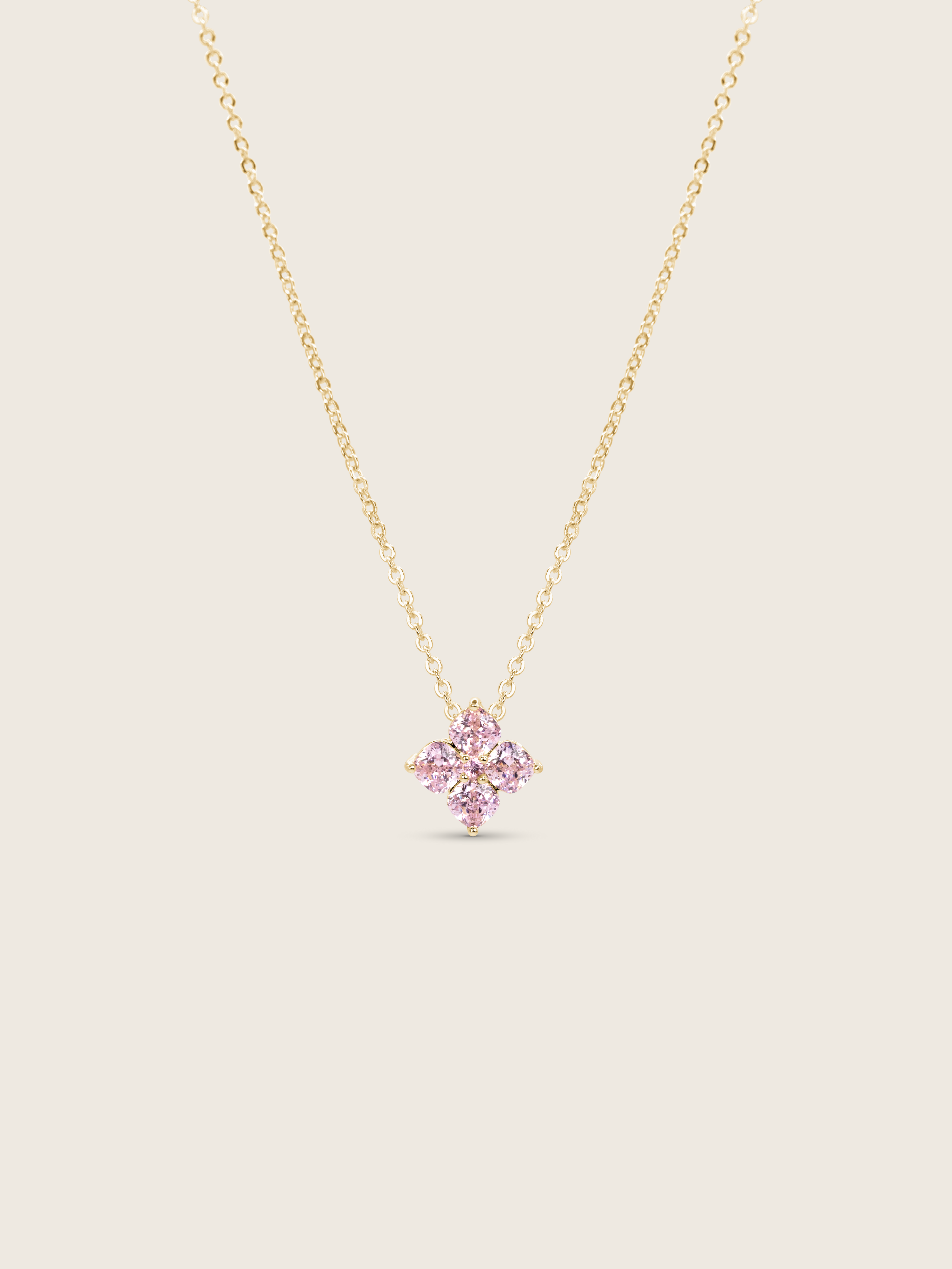 Mini Crystal Hydrangea Necklace - Blush