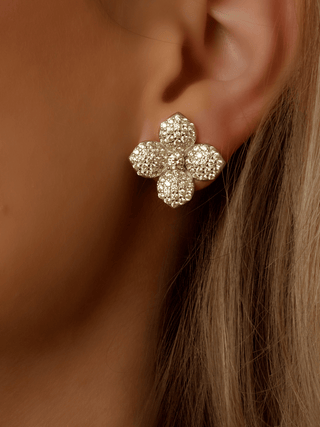 Hydrangea Stud Earrings - Lemon Drop