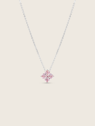Mini Crystal Hydrangea Necklace - Blush