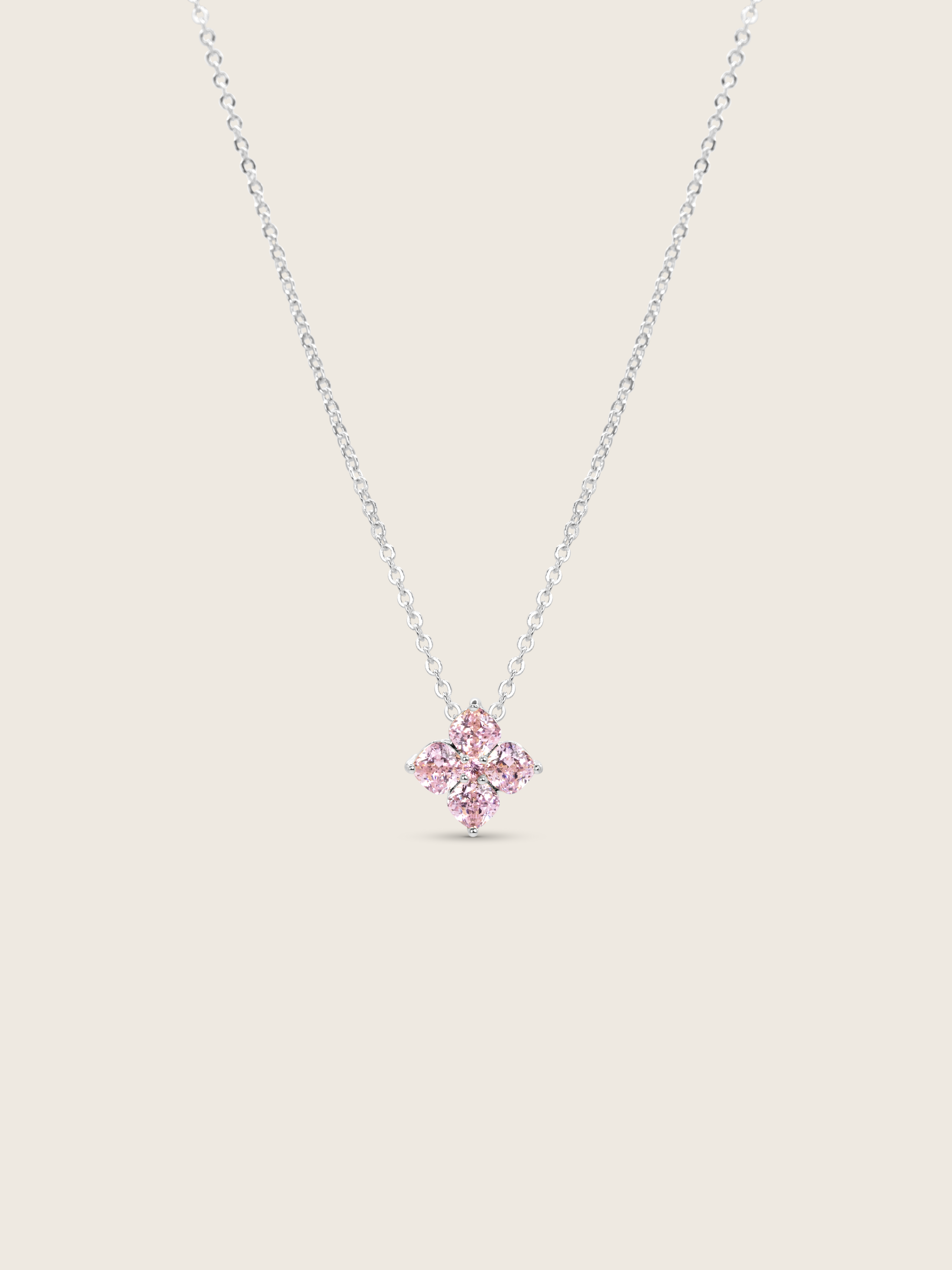 Mini Crystal Hydrangea Necklace - Blush