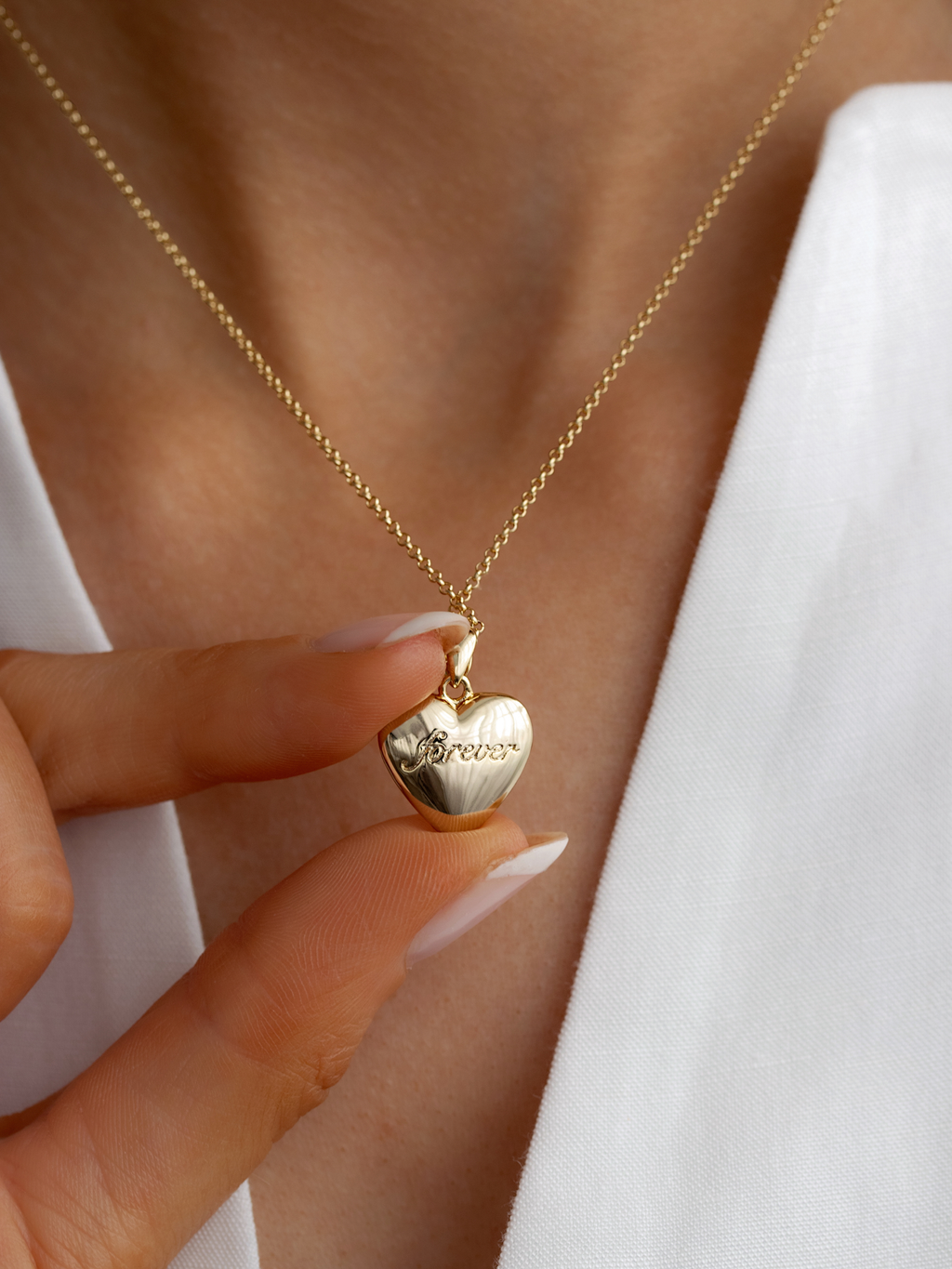 "Forever & Always" Reversible Heart Necklace