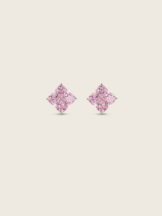 Mini Crystal Hydrangea Stud Earrings - Blush