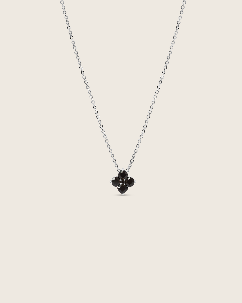 Mini Crystal Hydrangea Necklace - Espresso