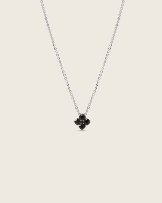 Mini Crystal Hydrangea Necklace - Espresso