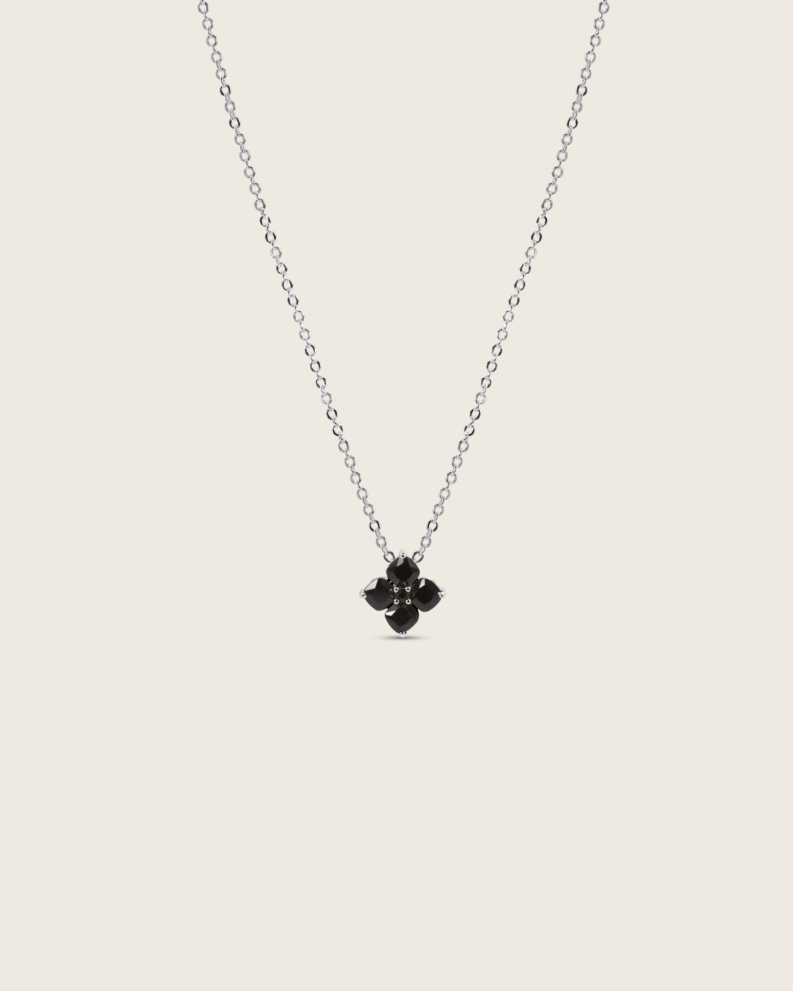 Mini Crystal Hydrangea Necklace - Espresso