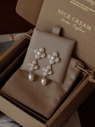 Hydrangea Triple Pearl Earring