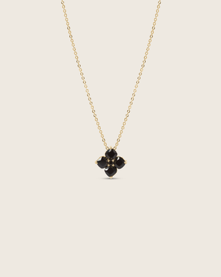 Crystal Hydrangea Necklace - Espresso