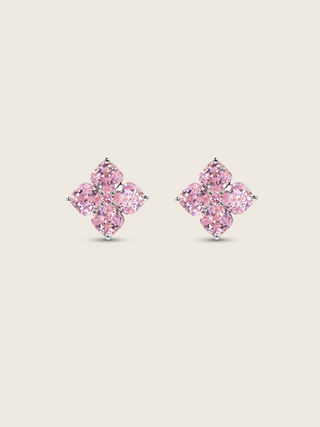 Crystal Hydrangea Stud Earrings - Blush