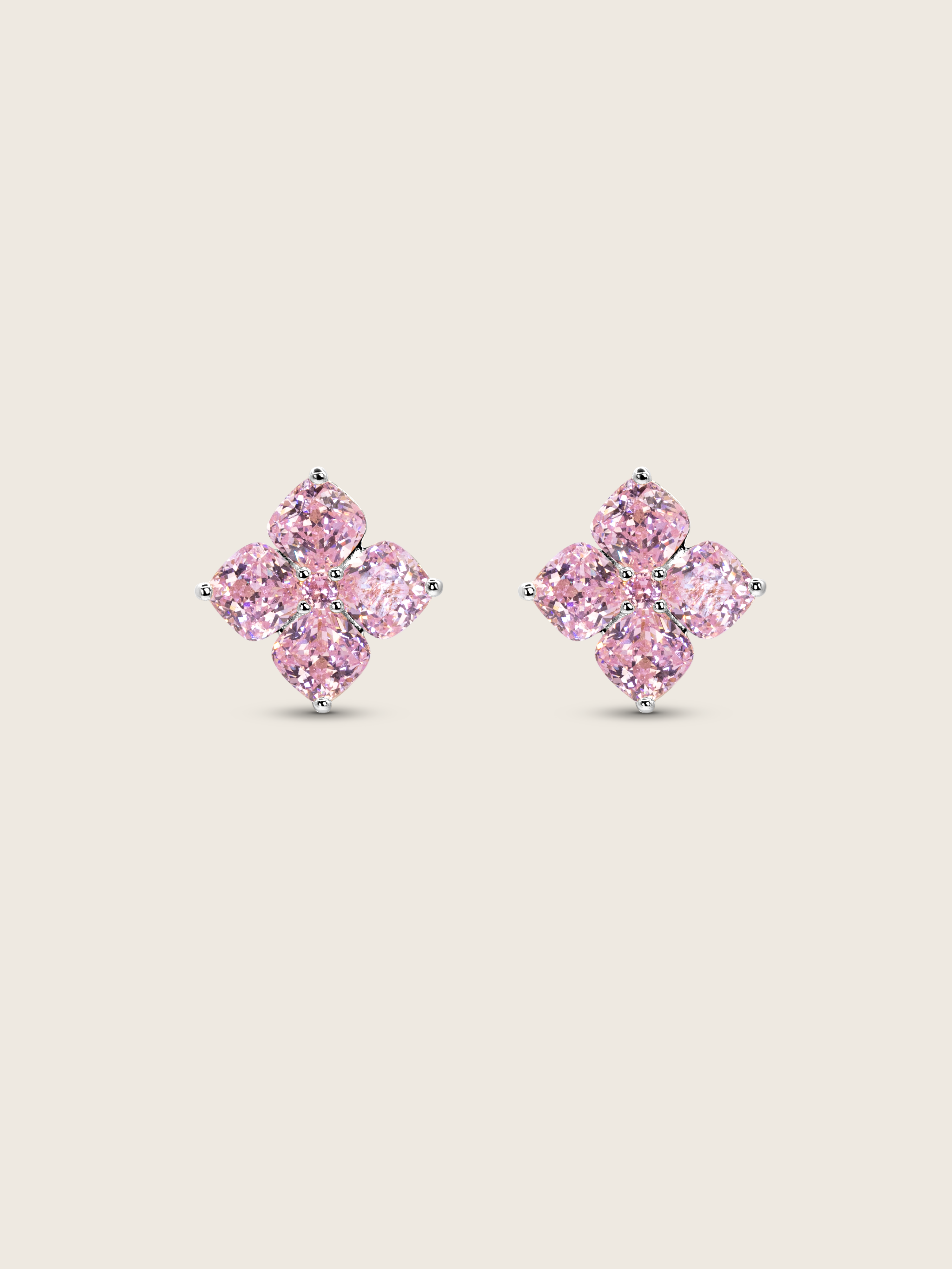 *PRE-ORDER FOR EST. 31ST AUGUST* Crystal Hydrangea Stud Earrings - Blush