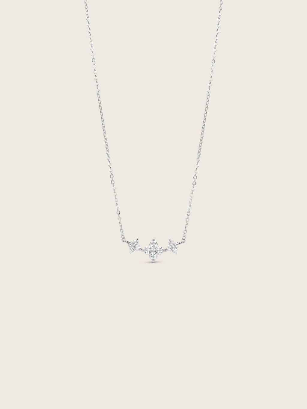 Triple Crystal Hydrangea Necklace