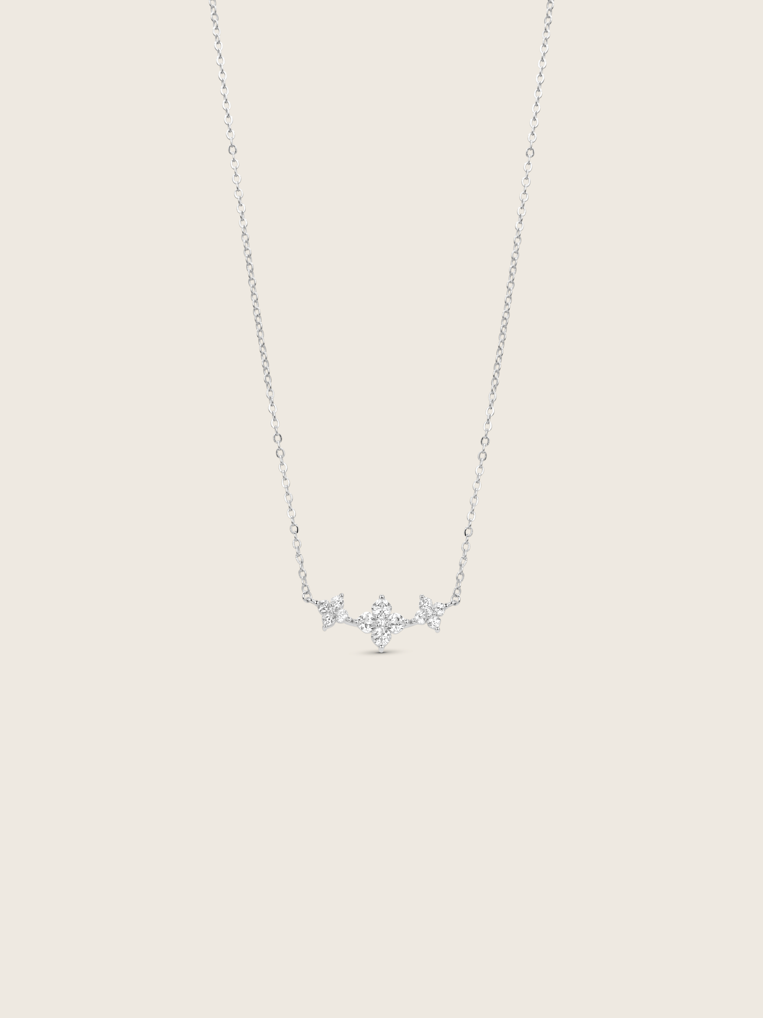 Triple Crystal Hydrangea Necklace