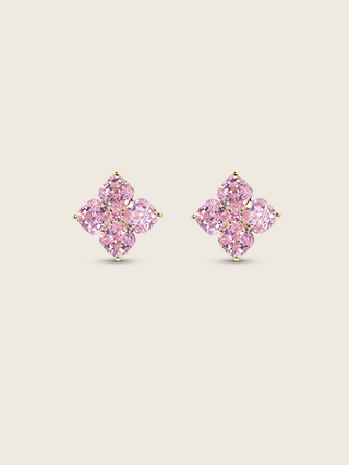 Crystal Hydrangea Stud Earrings - Blush