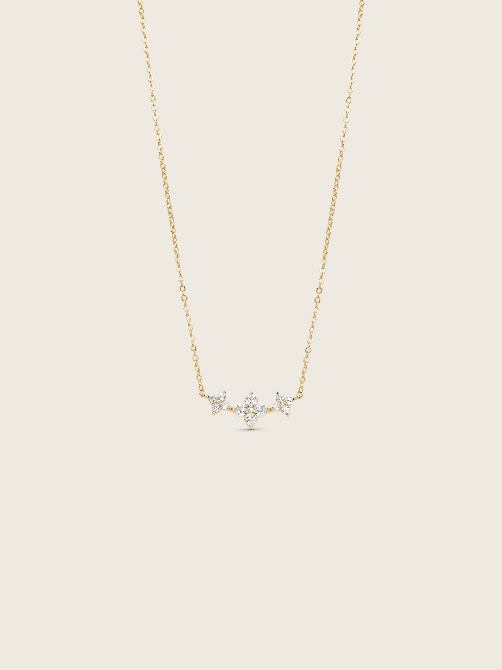 Triple Crystal Hydrangea Necklace