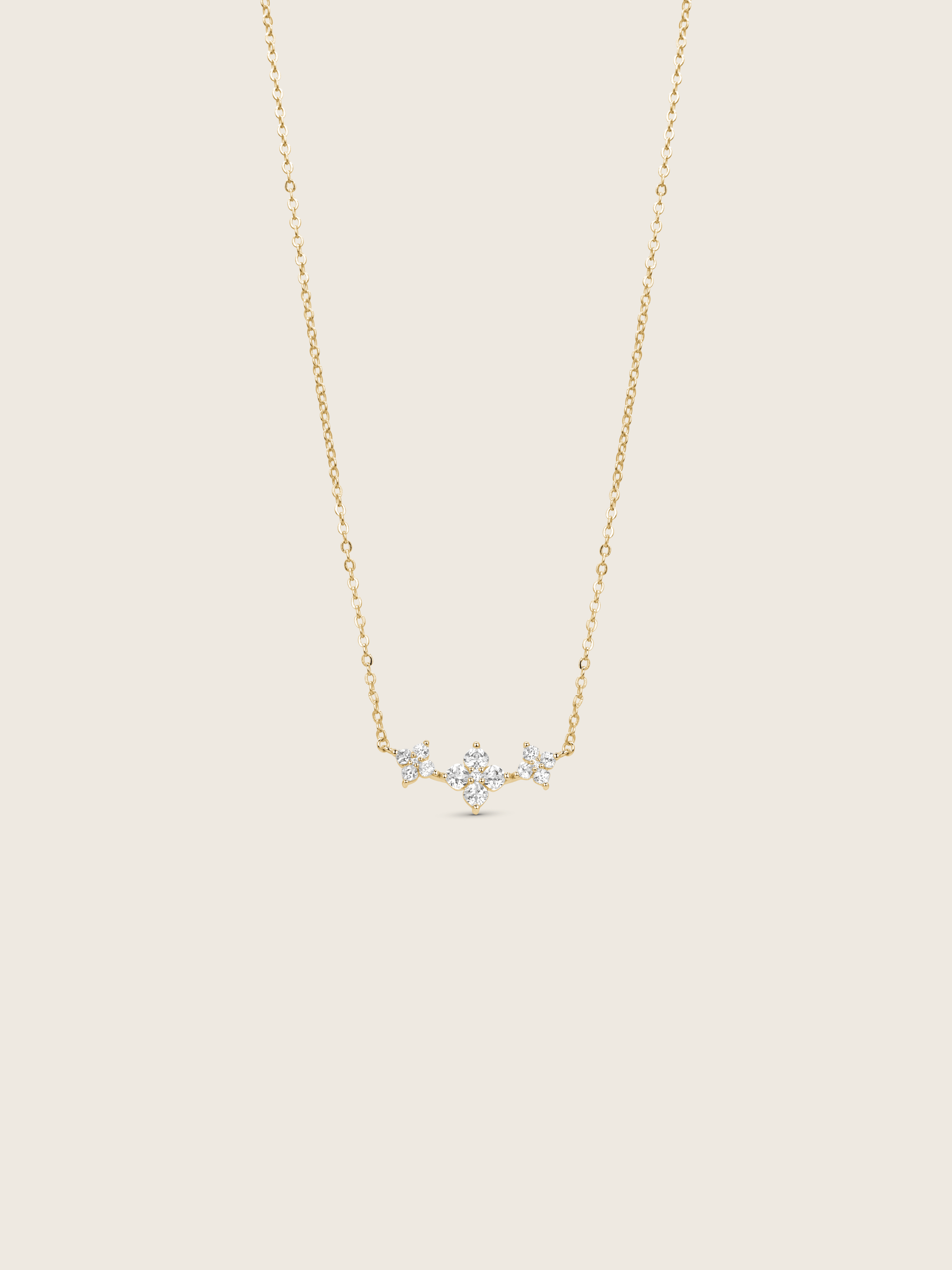 Triple Crystal Hydrangea Necklace