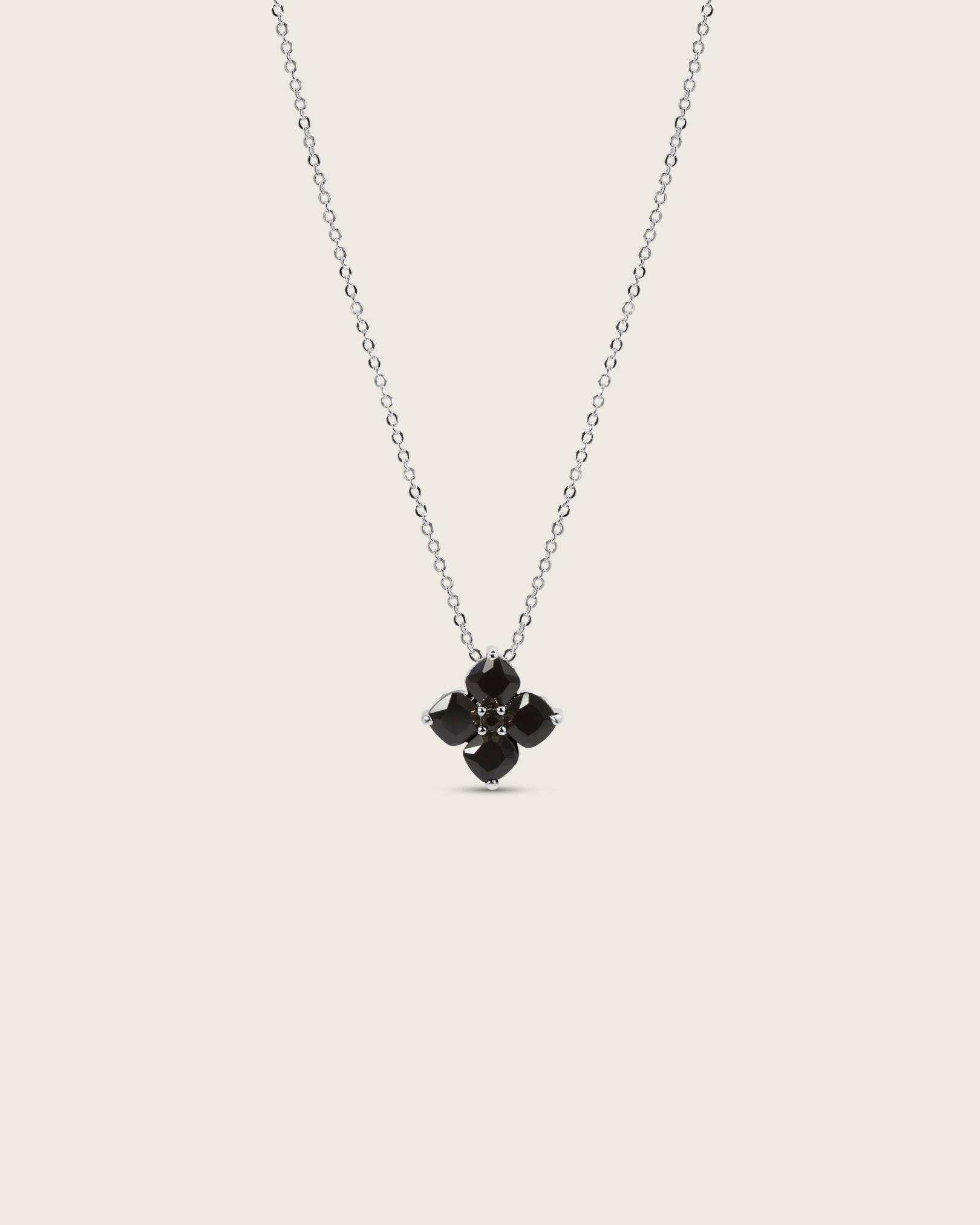 Crystal Hydrangea Necklace - Espresso