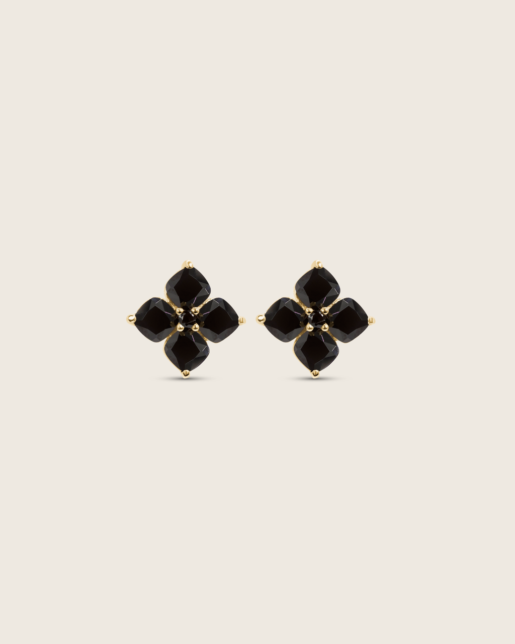 Crystal Hydrangea Stud Earrings - Espresso