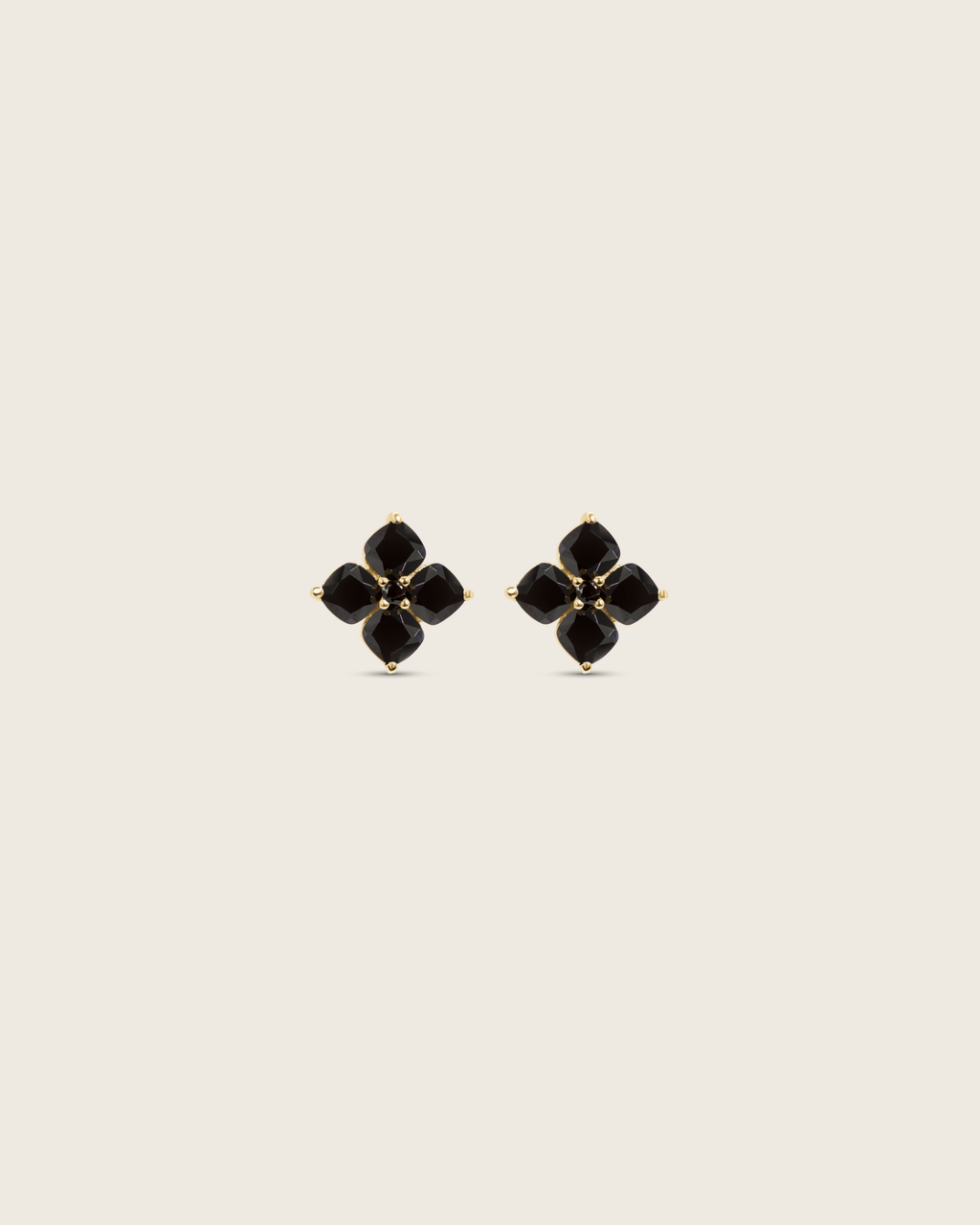 Mini Crystal Hydrangea Stud Earrings - Espresso