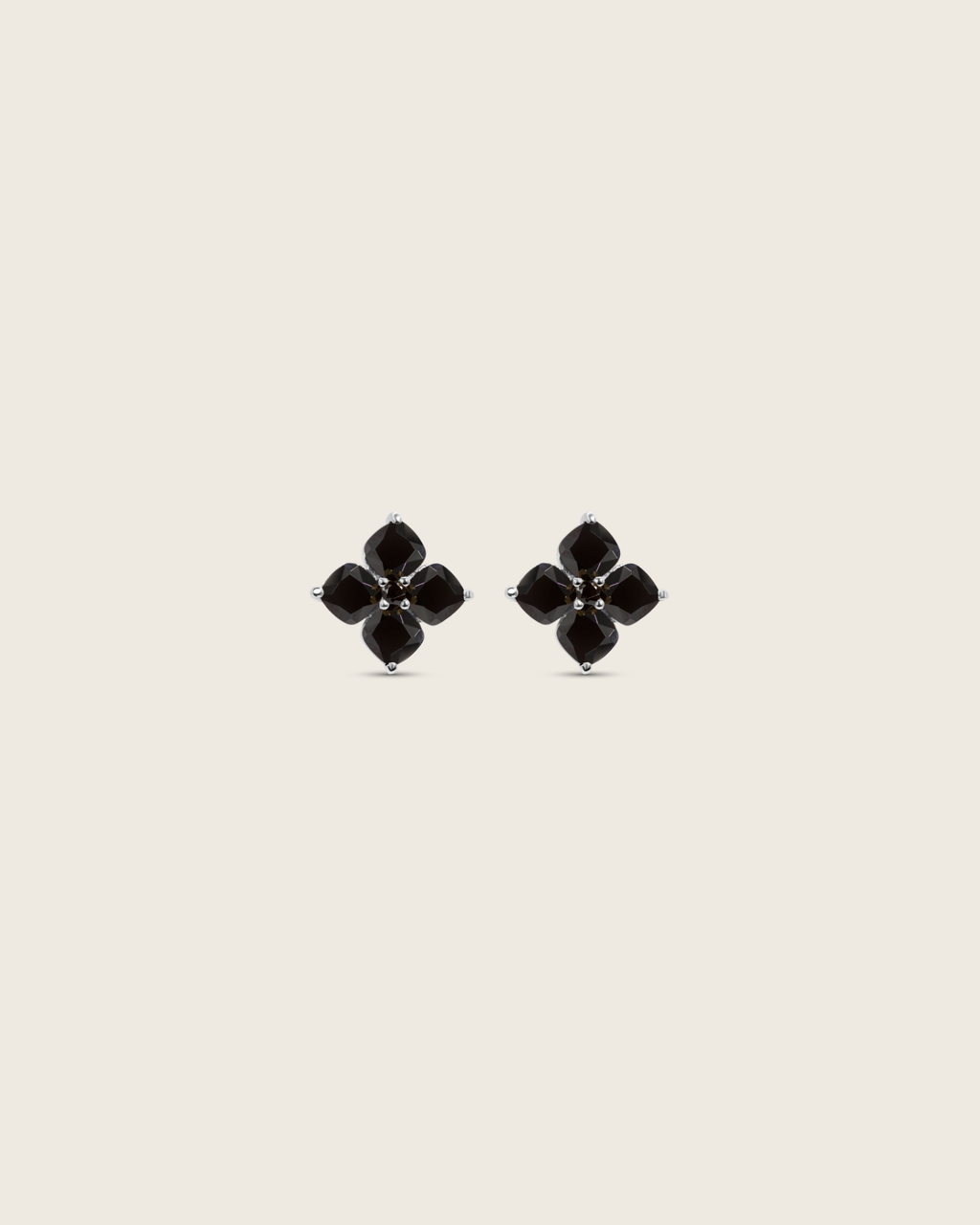 Mini Crystal Hydrangea Stud Earrings - Espresso