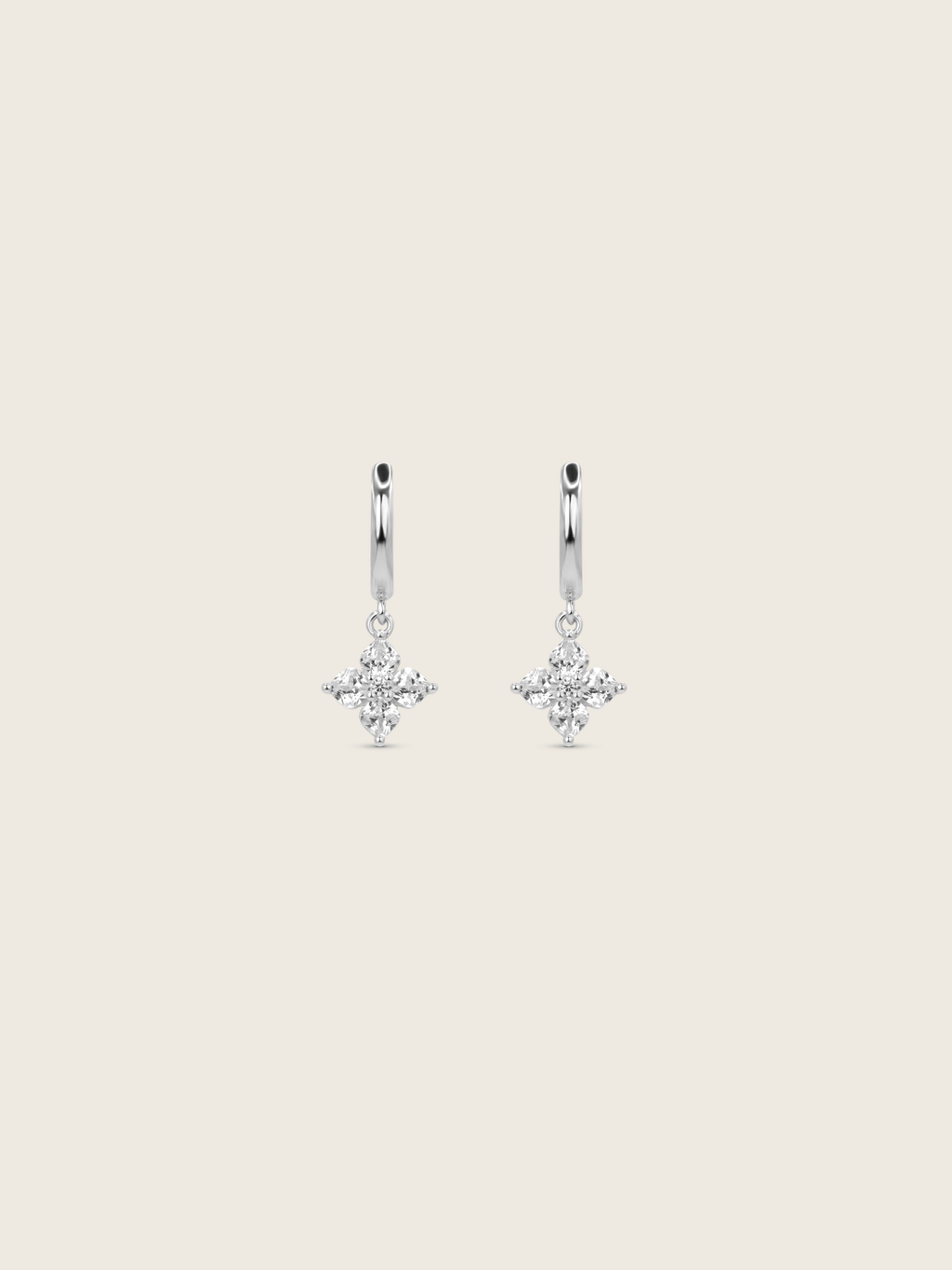 Petite Crystal Hydrangea Hoop Earrings