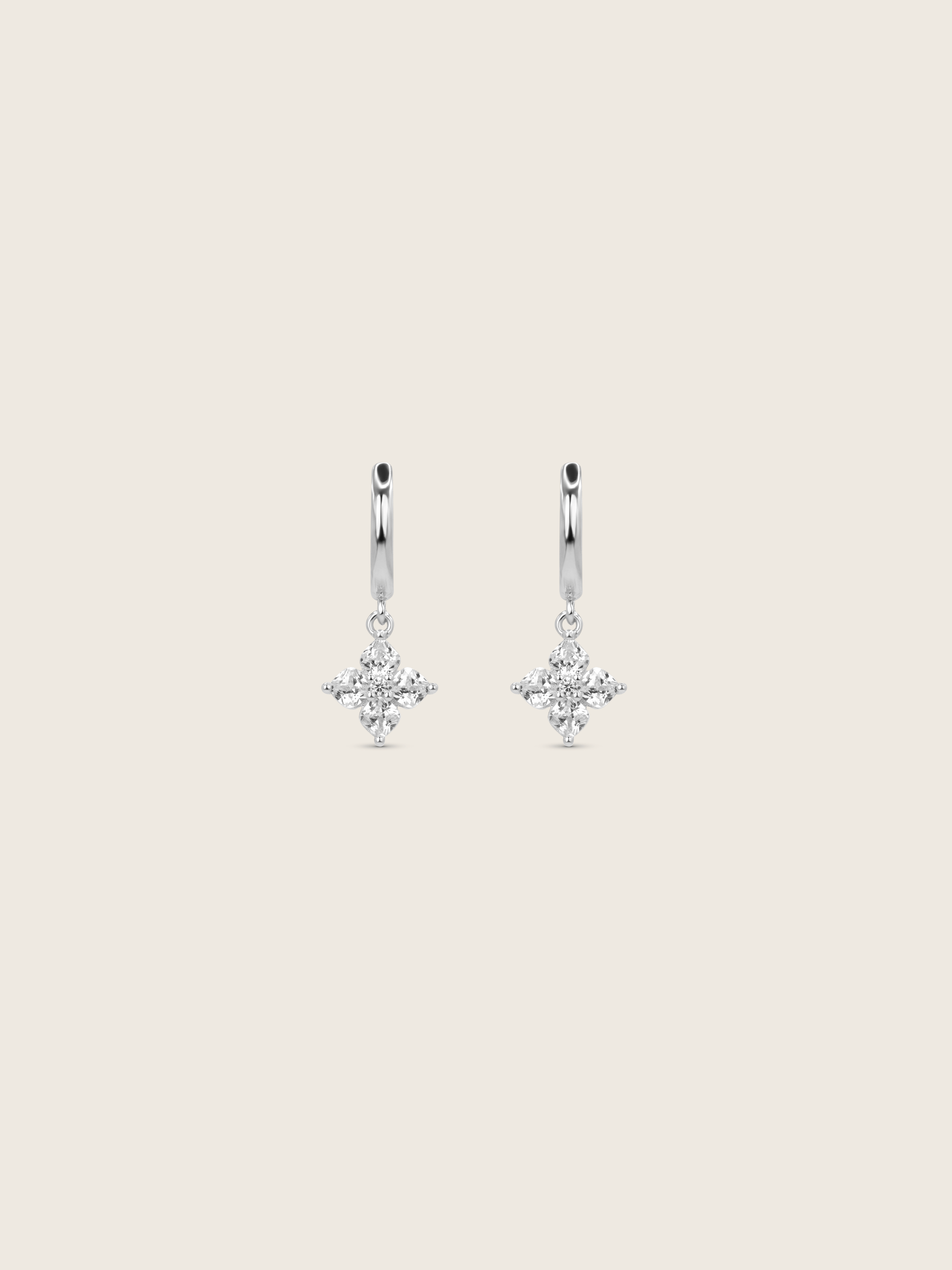 Petite Crystal Hydrangea Hoop Earrings