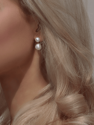 Delphine Double-Pearl Drop Earrings