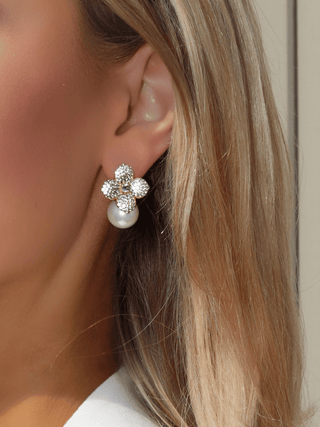 Hydrangea Earrings - Light Blue