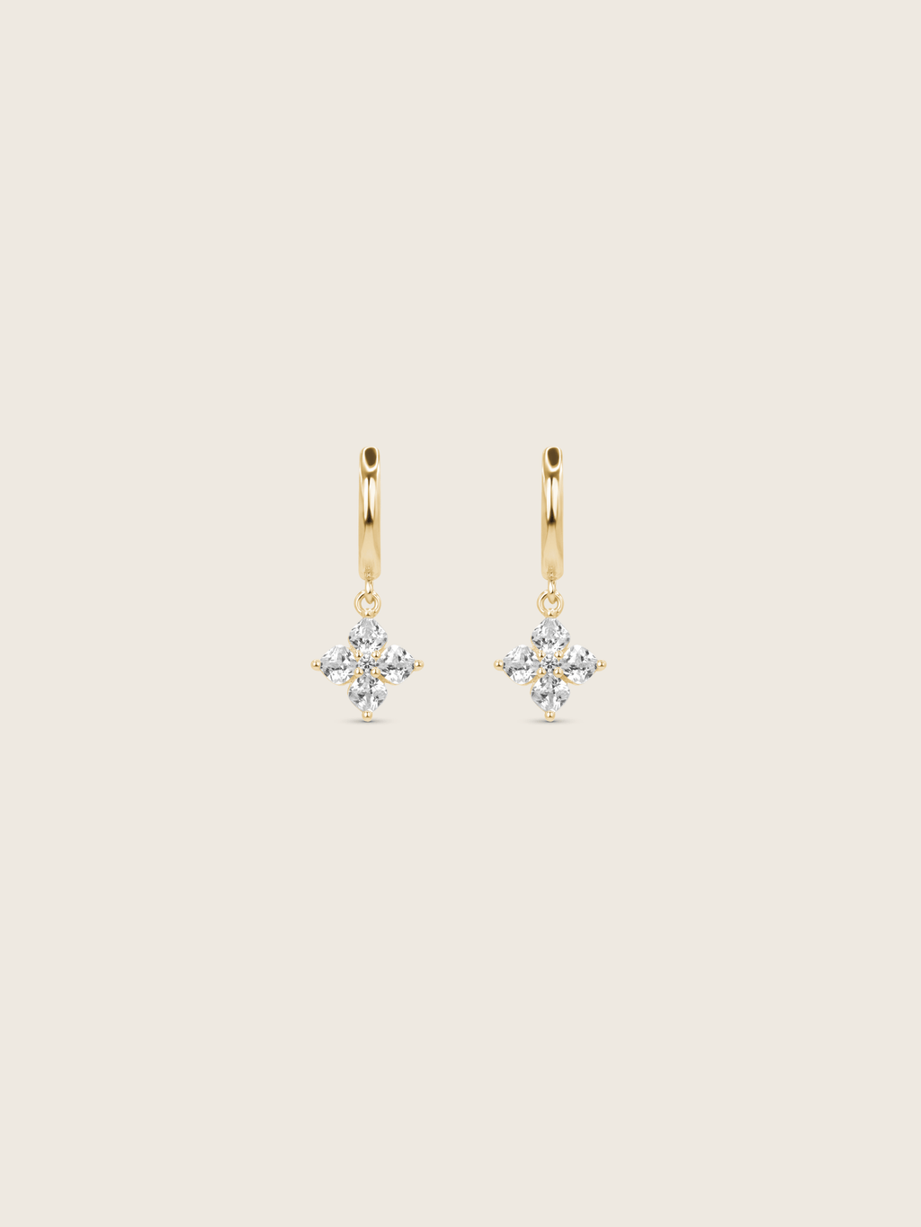 Petite Crystal Hydrangea Hoop Earrings