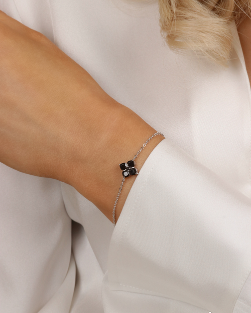 Mini Crystal Hydrangea Bracelet - Espresso