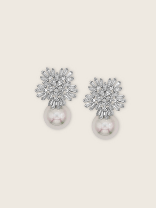 Crystal Earrings - Silver