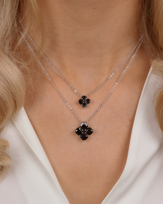 Crystal Hydrangea Necklace - Espresso