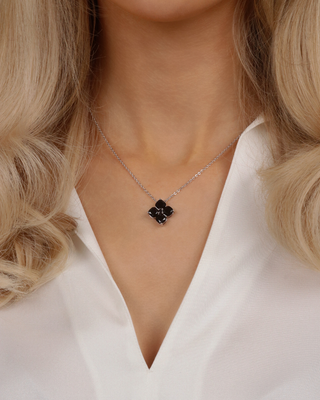 Crystal Hydrangea Necklace - Espresso