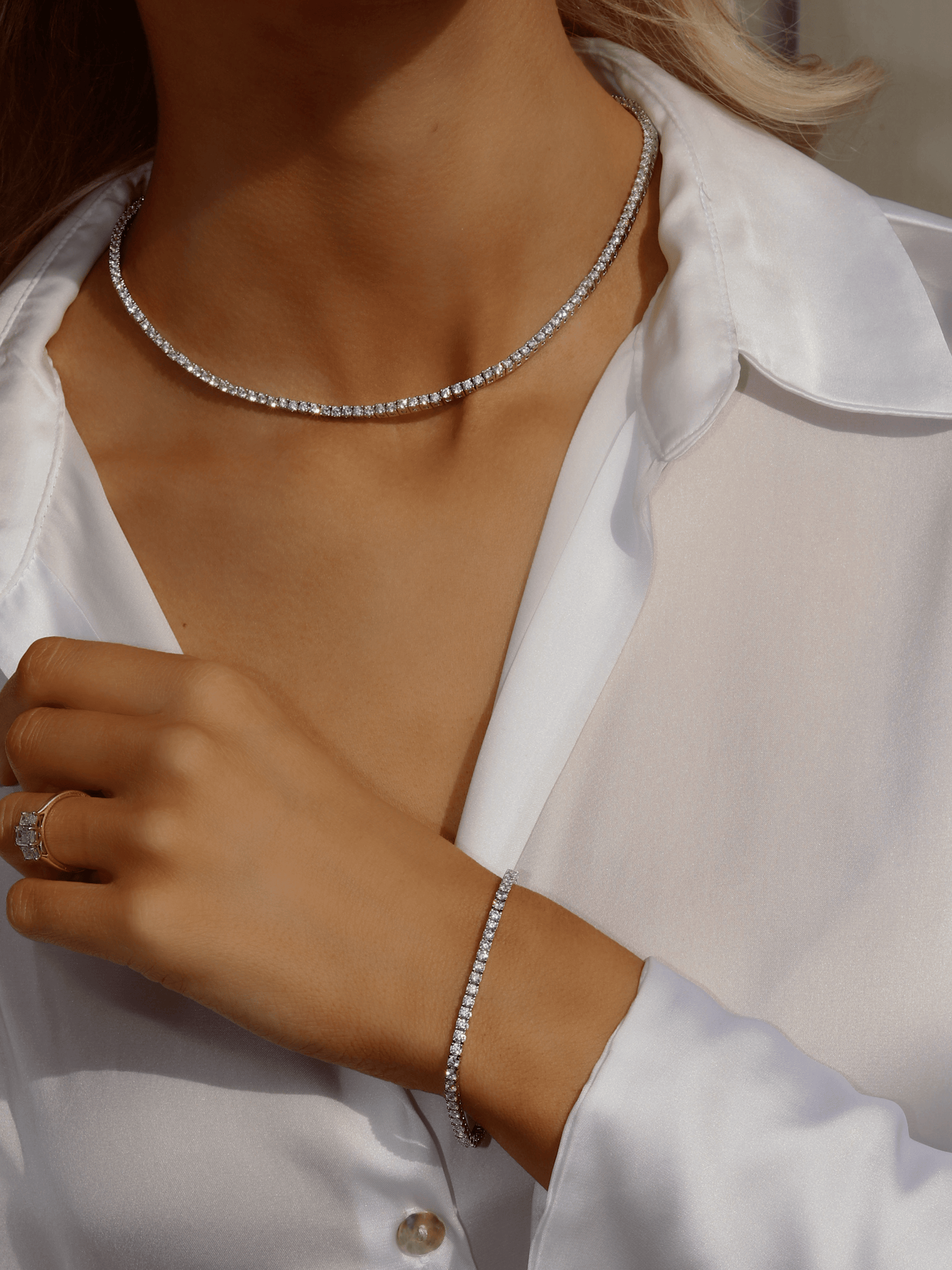 Pearl tennis necklace deals