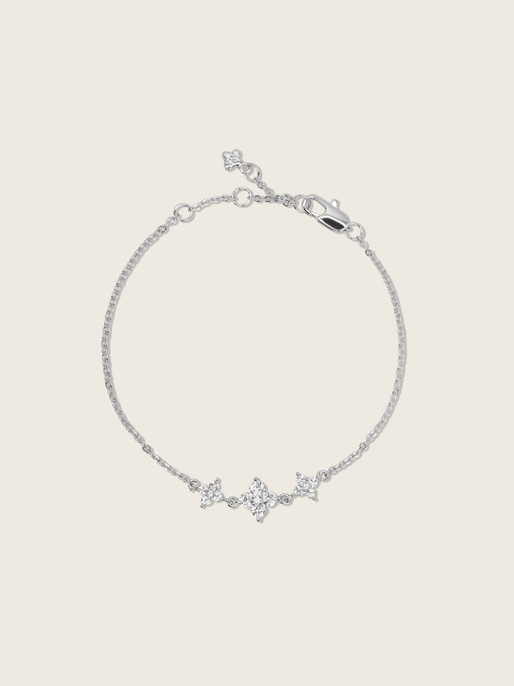 Triple Crystal Hydrangea Bracelet
