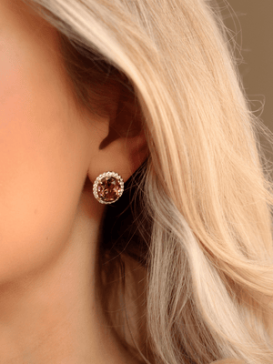 Belle Earrings - Rhodolite