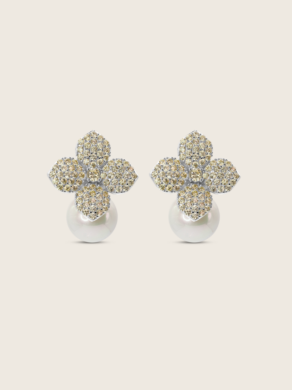 Hydrangea Earrings - Lemon Drop