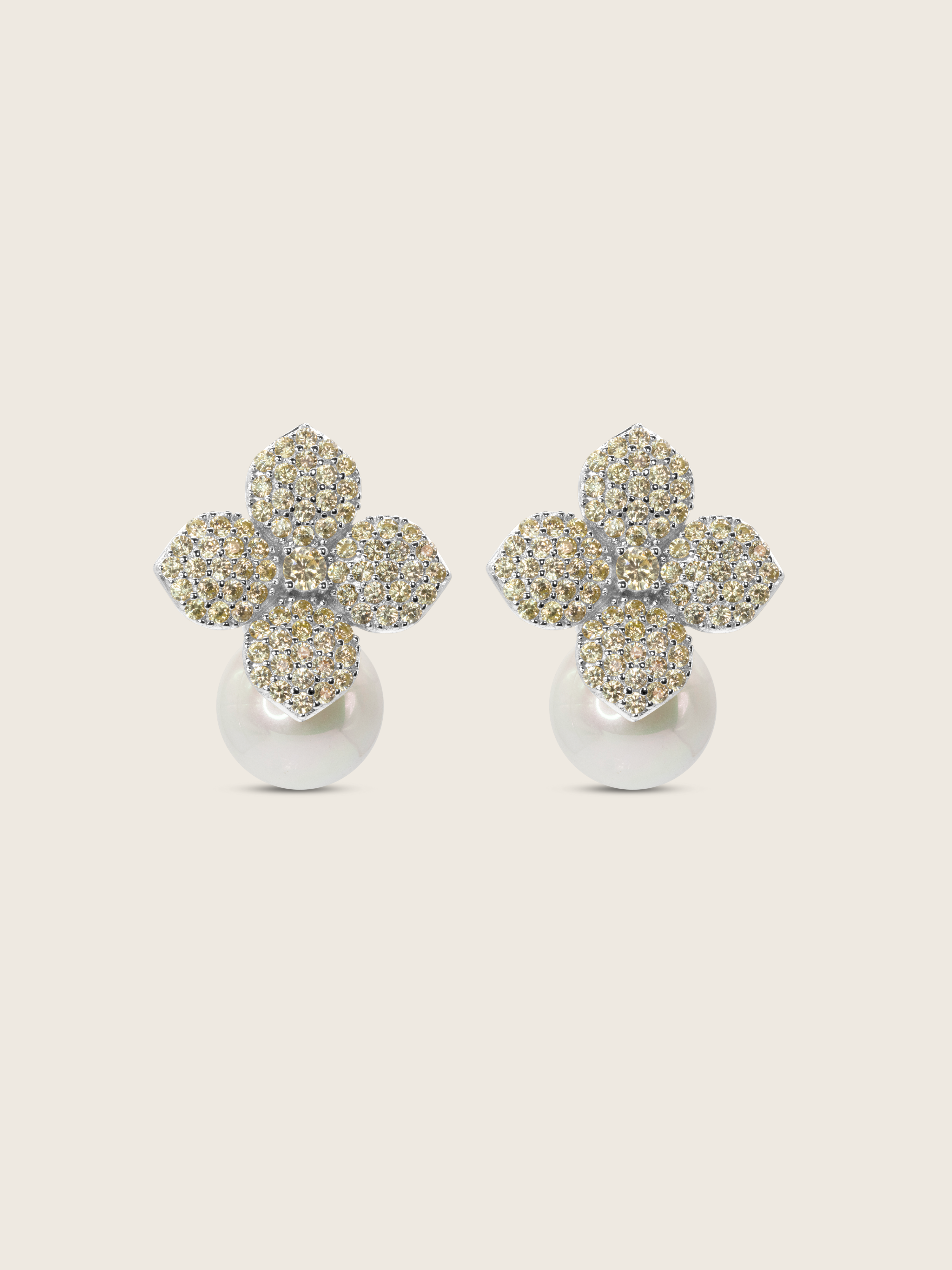 Hydrangea Earrings - Lemon Drop